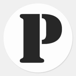 ステンシルアルファベット（ジャンツ文字P白色） ラウンドシール