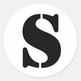 ステンシルアルファベット（ジャンツ文字S白色） ラウンドシール