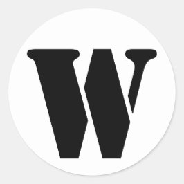 ステンシルアルファベット（ジャンツ文字W白色） ラウンドシール
