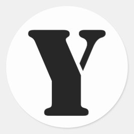 ステンシルアルファベット（ジャンツ文字Y白色） ラウンドシール