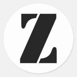 ステンシルアルファベット（ジャンツ文字Z白） ラウンドシール