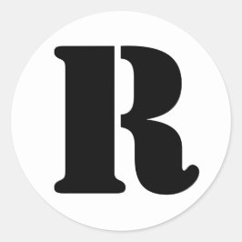 ステンシルアルファベット（Janz文字R白） ラウンドシール