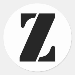 ステンシルアルファベット(Janz文字Z白) ラウンドシール