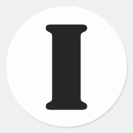 ステンシルアルファベット(Janz Letter I White) ラウンドシール