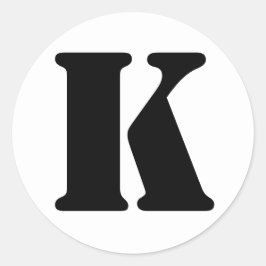 ステンシルアルファベット(Janz Letter K White) ラウンドシール