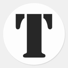 ステンシルアルファベット(Janz Letter T White) ラウンドシール