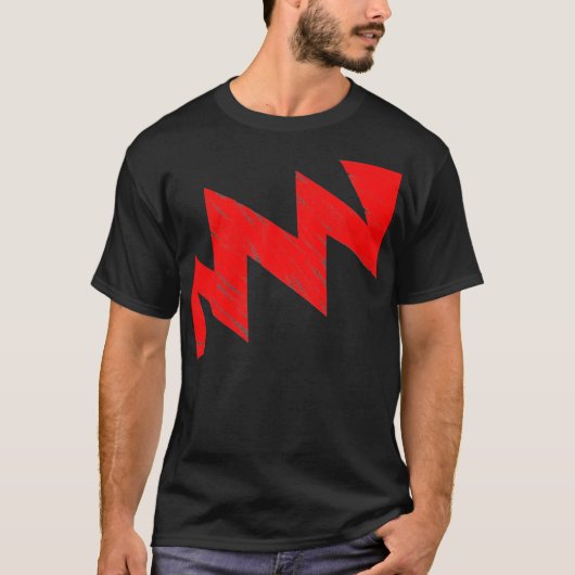 ステンシルジグザグ – 赤 Tシャツ (正面)