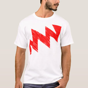 ステンシルジグザグ – 赤 Tシャツ