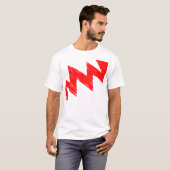 ステンシルジグザグ – 赤 Tシャツ (正面フル)