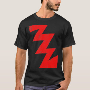 ステンシルジグザグ – 赤 Tシャツ