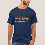 ステンシルスタイルの十二人の太鼓叩き カットアウト 1 Tシャツ (正面)
