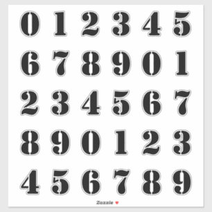ステンシルスタイルルックの数字/数字/数字 シール
