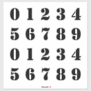 ステンシルスタイル数字/数/ディジット シール