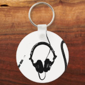 ステンシルスタイルDJヘッドフォン キーホルダー (正面)