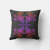 ステンシルドバラフラワー抽象芸術の色パーソナライズされた クッション (裏面)