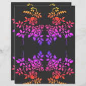 ステンシルドバラ抽象芸術カラースクラップブック紙 (正面/裏面)