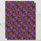 ステンシルドバラ抽象芸術カラースクラップブック紙 (正面/裏面)