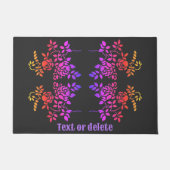 ステンシルドバラ花抽象芸術色パーソナライズされた ドアマット (正面)