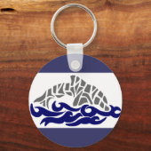 ステンシルドルフィンキーチェーン キーホルダー (正面)