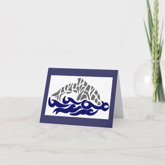 ステンシルドルフィンノートカード カード (正面)