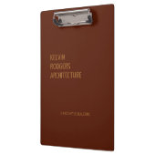 ステンシルド金ゴールドプリント茶色 クリップボード (左)