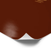 ステンシルド金ゴールドプリント茶色 ポスター (コーナー)