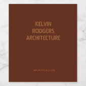 ステンシルド金ゴールドプリント茶色 ワインラベル (シングルラベル)