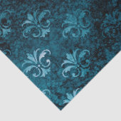 ステンシルフラワーと青いデコップライト 薄葉紙 (詳細)