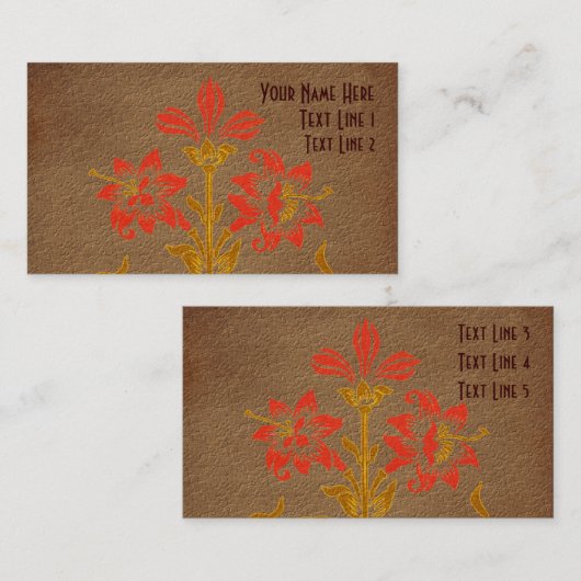 ステンシルフラワーズアート名刺 名刺 (正面/裏面)