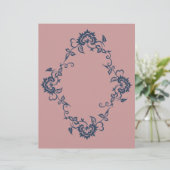 ステンシルフラワーデザイン梅ブルースクラップブック紙 (スタンド正面)