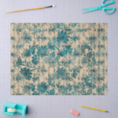 ステンシルフラワー、ビー書チとタン・デクページ 薄葉紙 (クラフト)