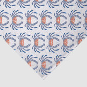 ステンシルメリーランドブルーカニの青と珊瑚 薄葉紙 (詳細)