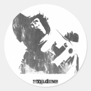 ステンシル宇宙モンキースプレー ラウンドシール