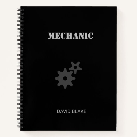ステンシル整備士ギアブラック ノートブック (正面)