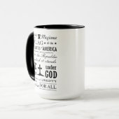ステンシル風アメリカ忠誠の誓いコーヒーマグ マグカップ (正面左)