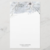 ステンシ素朴ン植物灰色の文房具紙 便箋 (正面)