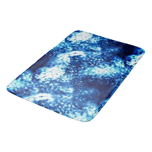 ステンドの派手な青色は曇りガラスのように見える バスマット (アングル)