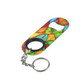 ステンドガはっきりしたラスデザイン キーホルダー栓抜き (裏面アングル)