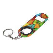 ステンドガはっきりしたラスデザイン キーホルダー栓抜き (正面アングル)