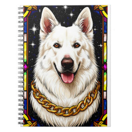 ステンドガエレガントラス芸術的アートの犬 ノートブック