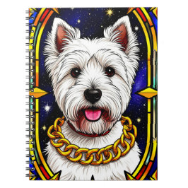 ステンドガエレガントラス芸術的アートの犬 ノートブック