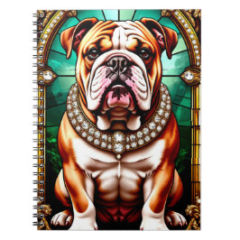 ステンドガエレガントラス芸術的アートの犬 ノートブック