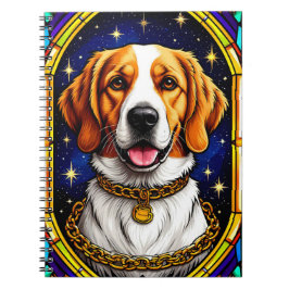 ステンドガエレガントラス芸術的アートの犬 ノートブック