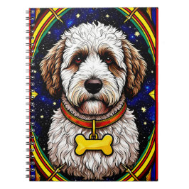 ステンドガエレガントラス芸術的アートの犬 ノートブック