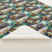 ステンドガカラフルラスのクリスマスツリー シェルパブランケット (3/4)