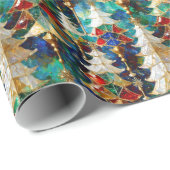 ステンドガカラフルラスのクリスマスツリー ラッピングペーパー (ロールコーナー)