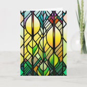 ステンドガカラフルラスイラストレーション サンキューカード (正面)