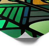 ステンドガカラフルラスイラストレーション ポスター (角)