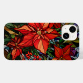 ステンドガカラフルラススタイルポインセティアス&ホリー Case-Mate iPhoneケース (裏面 (横))