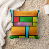 ステンドガカラフルラスデザイン クッション (ブランケット)